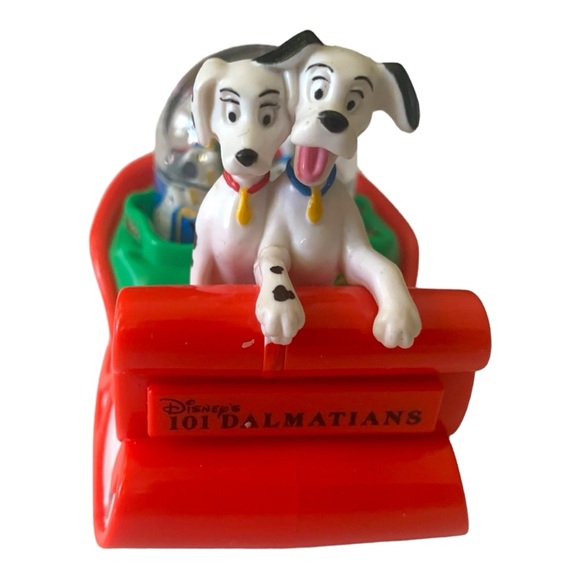 VTG 1996 Disney 101 Dalmatians Sleigh & Snowman Water Globe Toys xmas Ornaments - Picture 8 of 16